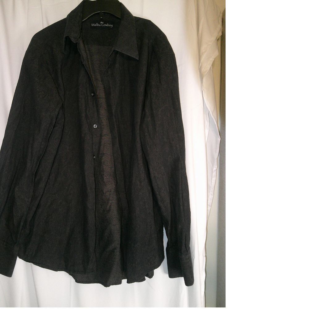 Malibu Cowboy Black Button-Down Shirt Long Sleeve Casual Dress‎ Shirt